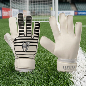 Sports White German Latex Goalkeeper Gloves High Quality Breathable Soccer Goalkeeper Gloves Best Manufactured Stylish Gloves - Product Image 3