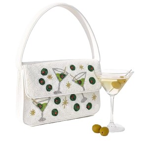 Customized Golf Theme Seed Beaded Embroidery Women Shoulder <b>Bag</b> Mixed Colors Letterpress Printed Sports Event Party Festive - Product Image 4