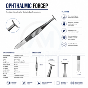 Pinzas de Fijación Corneal Kremer de Acero Inoxidable, Instrumento Quirúrgico Oftálmico para Procedimientos de Córnea, Retina y Cataratas, Duradero para Uso Ocular - Product Image 6