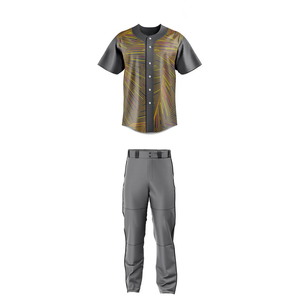 Ensemble d'uniformes de baseball imprimés numériquement sur mesure de qualité supérieure, respirant, grande taille, 100 % polyester, séchage rapide, unisexe, vente en gros - Product Image 3
