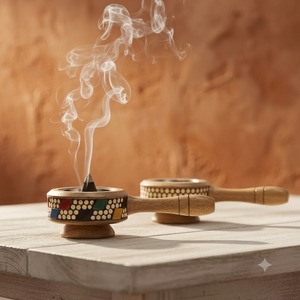 Brûleur d'encens en bois de santal pratique, fait main, écologique, pour usage religieux, en provenance d'Inde par Candid Manufacturing Co - Product Image 1