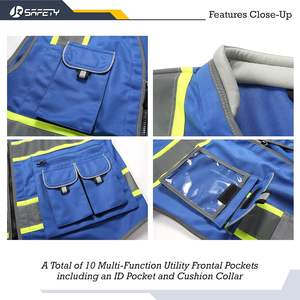 Chaleco de Seguridad Reflectante de Alta Visibilidad, Clase 3 ANSI EN ISO 20471, 100% Poliéster, Unisex, para Trabajo y Construcción - Product Image 3