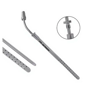 Tube d'aspiration Poole 23 FR OD courbé 10 pouces, instrument médical chirurgical, acier inoxydable de qualité allemande, réutilisable, autoclavable - Product Image 1