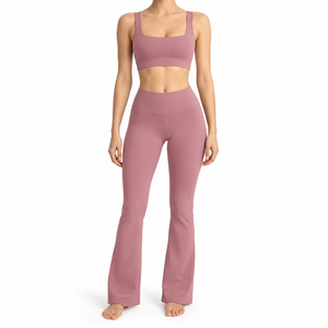 Ensemble de vêtements de yoga sans couture pour femmes, soutien-gorge de sport extensible et leggings, collection de vêtements de yoga, pilates, gym, entraînement, fitness, studio, en ligne - Product Image 1