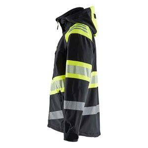 Unisex <b>High</b> <b>Visibility</b> Safety <b>Softshell</b> <b>Jacket</b> Waterproof Reflective CE Certified Polyester Material Hooded Workwear for - Product Image 6