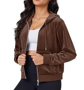 Nouveau design – Sweat à capuche zippé en velours chaud pour femme, idéal pour l'hiver et le jogging - Product Image 3