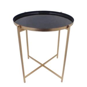 Meilleure vente Mobilier de salon Table d'appoint ronde en fer autocollant émail couleur or Table basse et table fantaisie - Product Image 2