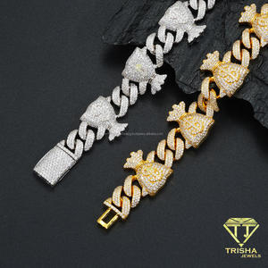 Gold Tone Dollar <b>Sign</b> Link Bracelet With Sparkling Stone Details For Wholesale Fashion Jewelry Buyers And Retailrs - Product Image 5