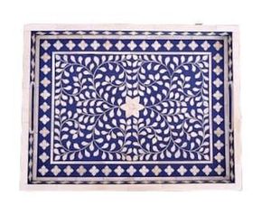Bandeja de diseño moderno con incrustaciones de hueso, bandeja de servir colorida con asa, bandejas decorativas a un precio mayorista muy bajo. - Product Image 5