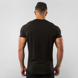 T-shirt pour homme en coton 100% noir, manches courtes, col rond, coupe classique, jersey tricoté, anti-boulochage - Product Image 2