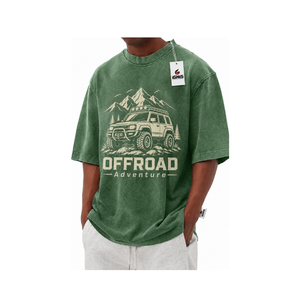 Camiseta de Hombre con Lavado Ácido, Ecológica, de Alta Calidad, al Por Mayor, a Bajo Precio, de Color Sólido, con Estilo Moderno - Product Image 1