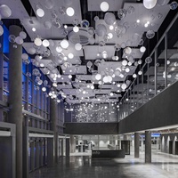 Lampe suspendue LED pour restaurant, hôtel, gypsophile romantique, blanc lait clair, grande bulle, lustres en verre à boule ronde