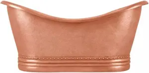 อ่างอาบน้ำทองแดงแท้เกรดพรีเมียม ดีไซน์คลาสสิคแบบโบราณ พร้อมขาตั้งทรงกรงเล็บ - Product Image 3