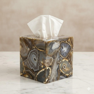 Boîte à mouchoirs en résine de style nautique, modèle à motifs, en résine d'Inde - Product Image 6