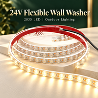 Bande LED flexible 24V DC 2835 pour éclairage mural extérieur IP65, blanc, angle de faisceau 120°, PCB en cuivre pur pour façades intérieures