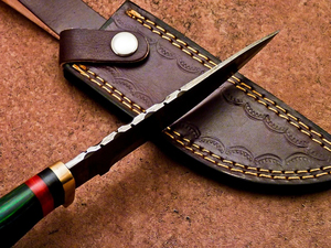 Nuevo Cuchillo Bowie de Acero de Damasco Hecho a Mano de Grado Industrial Personalizado para Camping y Caza con Mango de Madera OEM Duradero y Compacto - Product Image 3