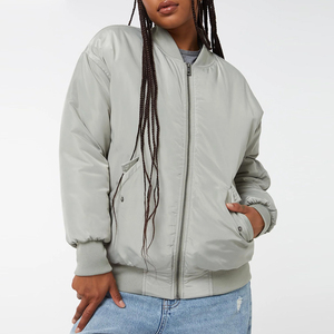 Soft Comfortable Knitted <b>Stand</b> Collar Winter Autumn Women Bomber Jacket Outdoor Wear Quick Dry Detachable <b>Hat</b> Latest Fashionable - Product Image 1