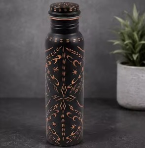 Handmade Pure Copper Eco-Friendly <b>Disposable</b> <b>Drinkware</b> Water Bottle Tumbler Straw Modern Ayurvedic Drinking Storage Set - Product Image 2