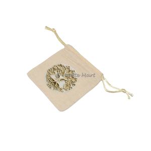 Sac d'emballage de cadeau imprimé de message et de conception personnalisés de cordon de coton de qualité supérieure Shree Yantra Mandala sac imprimé - Product Image 5