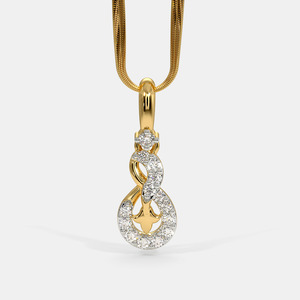 Collier pendentif étoile infinie en or jaune avec diamant de laboratoire - Product Image 1