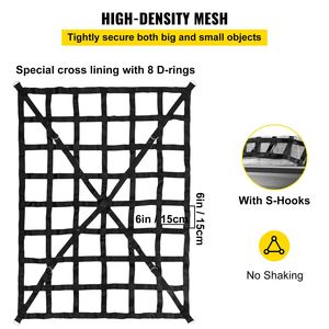 Rete da carico resistente 1,28 m x 1,68 m con fibbie a camma e ganci a S, cinghia trasversale per il controllo del carico nel cassone del pick-up, accessori - Product Image 6