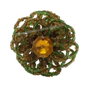 Luxury Wholesale Modern Design <b>Glass</b> Beaded Napkin Ring <b>Holder</b> in Dual Tone for Party Table Decoration - Product Image 1