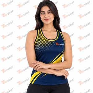 <b>Womens</b> Sublimated Workout Tank Top Custom Printed <b>Sleeveless</b> Gym Running Fitness Training Sports <b>Shirt</b> Breathable Lightweight - Product Image 3