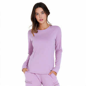 Women's Medical Hospital Nurse Under-scrub Shirt-Knitted Eco-Friendly <b>Long</b> <b>Sleeve</b> Crew Neck Tight Fit - Product Image 5