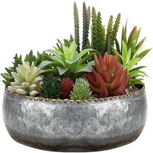 Pot de fleurs en laiton avec bordure artisanale indienne, bord en laiton texturé, style rustique moderne, pot polyvalent pour exposition botanique - Product Image 1