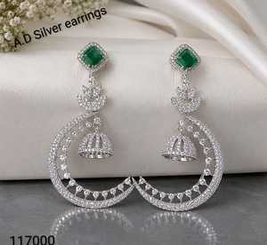 Pendientes de Perlas y Piedras con Baño de Plata, Estilo Étnico Tradicional, de Alta Calidad y a la Moda, Certificados por Terceros para Mujer - Product Image 2