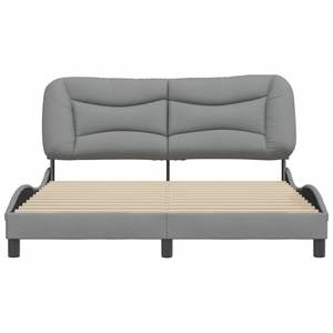Cadre de lit Hvar en tissu gris clair 59,8''x79,9'' sans matelas, lits rembourrés - Product Image 5