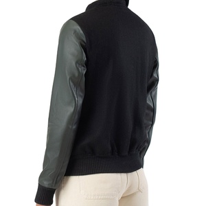 Chaqueta Varsity de Moda para Mujer, Estilo Bicolor, Chaqueta de Béisbol Elegante, 100% Lana, Ecológica, Resistente al Viento, para Invierno - Product Image 3