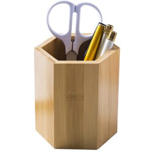 Portaplumas de madera de color natural de alta calidad, el mejor regalo para el Día del Maestro, organizador de escritorio de oficina, soporte para bolígrafos y lápices Merkle. - Product Image 1