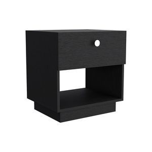 Comodino Macon con cassetto singolo e ripiano aperto Nero-Depot E Shop - Product Image 3
