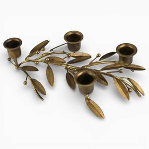 Support de bougie en forme de feuille avec perles, design conique, pour décoration intérieure, résistant à la chaleur, vide et réutilisable - Product Image 5