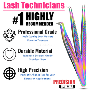 lash extension tweezers fiber tip eyelash tweezers 45-degree pro lash isolation <b>tool</b> with Stainless Steel Grafting Volume <b>Tool</b> - Product Image 3