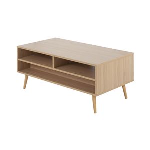 Tavolino da Caffè Astro Contemporaneo in Legno Naturale e Bianco, Design Moderno per Arredamento Casa - Product Image 3