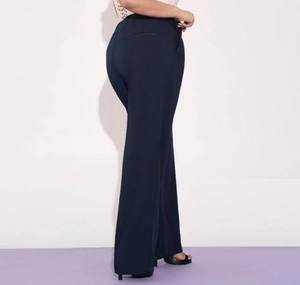 Pantalones de Vestir de Pierna Ancha para Mujer, a la Moda, de Cintura Alta, Transpirables, para Trabajo, OEM ODM - Product Image 3