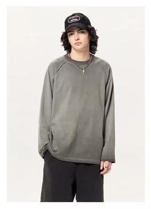 Camisetas de Manga Larga Lisas al por Mayor, Camisetas de Color Sólido Personalizadas, Camiseta de Manga Larga de Algodón con Logotipo Personalizado para Hombre - Product Image 2