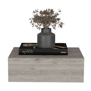 Table de chevet murale flottante moderne 5'H gris clair avec tiroir - Product Image 5