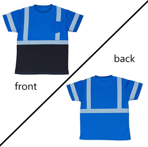 Chemise de travail unisexe orange haute visibilité en coton avec bandes réfléchissantes, poche poitrine unie, uniforme de sécurité coupe-vent, détection des aiguilles - Product Image 3