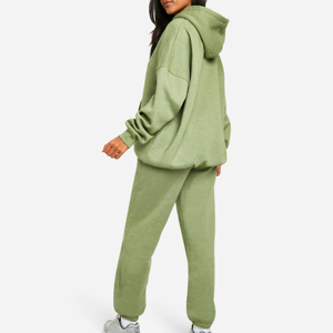 Women's Autumn Winter Breathable Casual Oversized Two-Piece <b>Tracksuit</b> Customizable Logo Hooded Design Polyester/Cotton Material - Product Image 2
