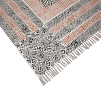 Floor Accent Artistic Cotton Area Carpet Bohemian Style Handcrafted PET Friendly Non-Slip Eco-Friendly Bedroom Rug Decorative