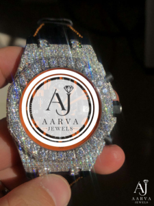 AARVA JEWELS นาฬิกาโครโนกราฟสแตนเลสสตีลสุดหรูสำหรับผู้ชาย 43 มม. กระจกเพชรโมอิสซาไนต์ประดับอะนาล็อกควอตซ์คุณภาพสูง - Product Image 6