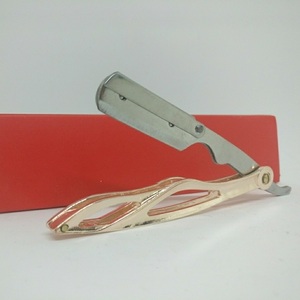 Professional Barber Folding Shaving <b>Razor</b> Gold <b>Single</b> Half <b>Blade</b> Straight Edged <b>Razors</b> with Custom Logo - Product Image 6