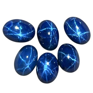 Zafiro Azul Natural Ovalado Cabujón 6mm 4mm, Piedras Sueltas de Zafiro Azul, Precio al por Mayor, Lote a Granel para Fabricación de Joyas - Product Image 1