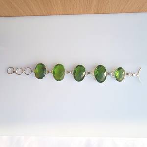 กำไลข้อมือเงินแท้ประดับเพอริดอทดีไซน์หรูหราสั่งทำพิเศษ เครื่องประดับอัญมณีคุณภาพสูงสำหรับผู้หญิง สวมใส่ได้ทุกวัน ของขวัญสุดหรู - Product Image 4