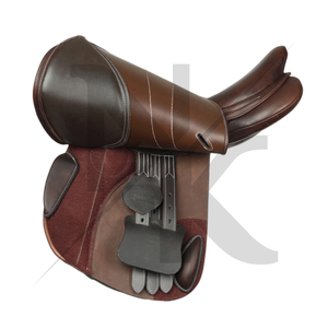 Silla de doma profesional de cuero genuino, estilo inglés de contacto cerrado, para espectáculos ecuestres, productos de carreras de caballos ingleses de la India. - Product Image 3