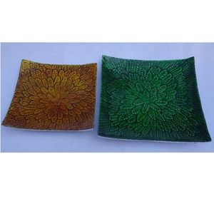 Plateau en fonte d'aluminium de style paon de haute qualité plateau de service en émail en métal plateau en émail sans danger pour les aliments au prix de gros - Product Image 5