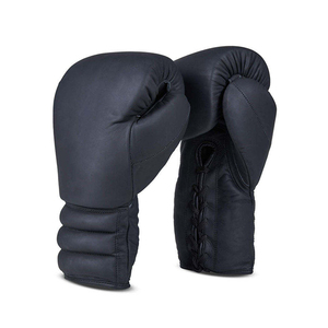 Guantes de Boxeo de Cuero Azul con Cierre de Cordones en la Muñeca para Adultos, para Entrenamiento y Uso Competitivo - Product Image 2